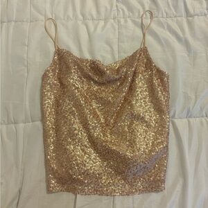 American Eagle rose gold sequin tank
